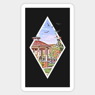 Town Square at Spring - Digital Art - Diamond Frame - Black - Gilmore Magnet